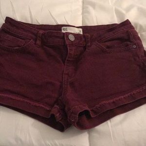 maroon shorts